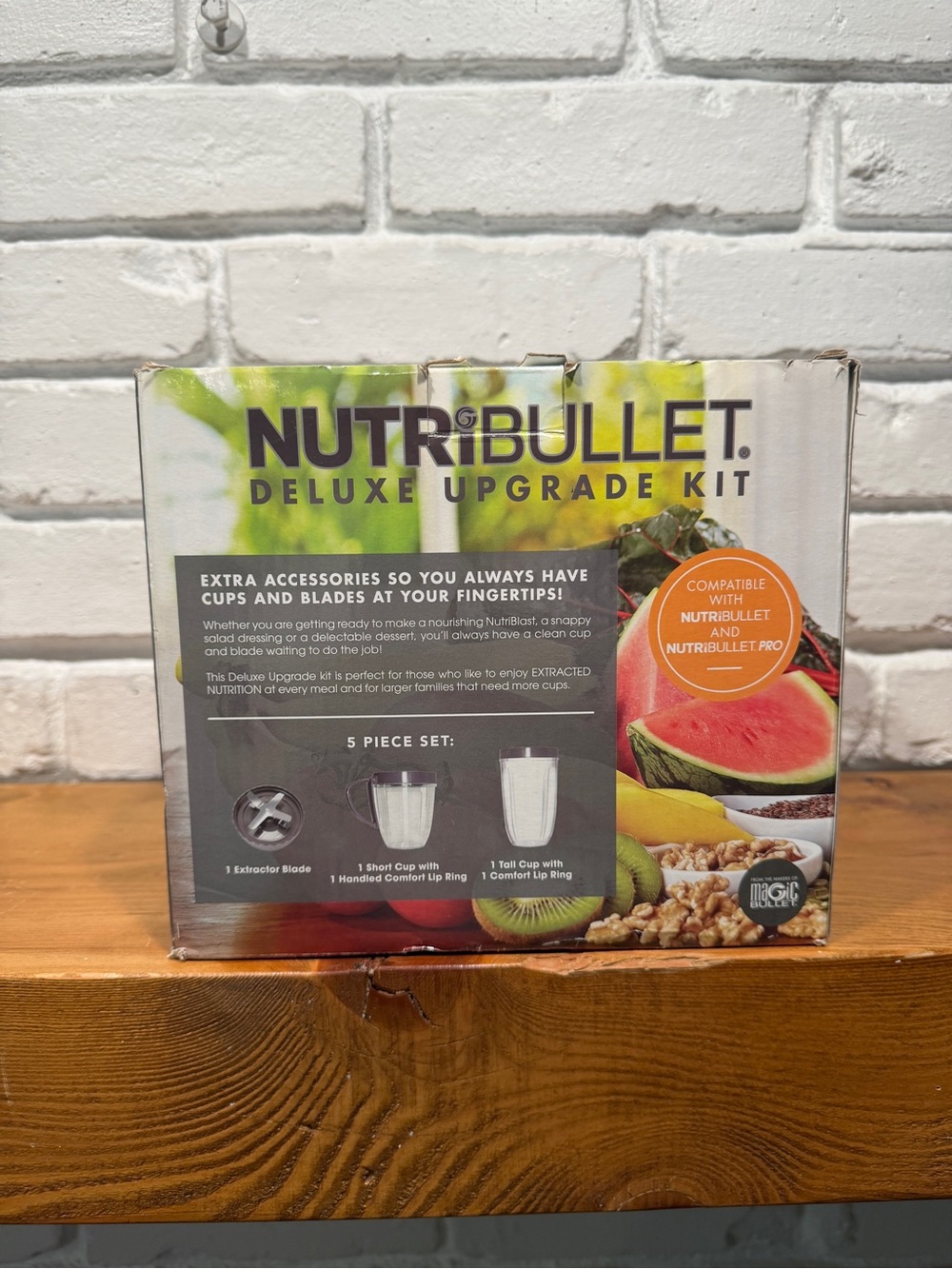 NutriBullet Deluxe Upgrade Kit 5 Piece Set Cups & Extractor Blade NIB